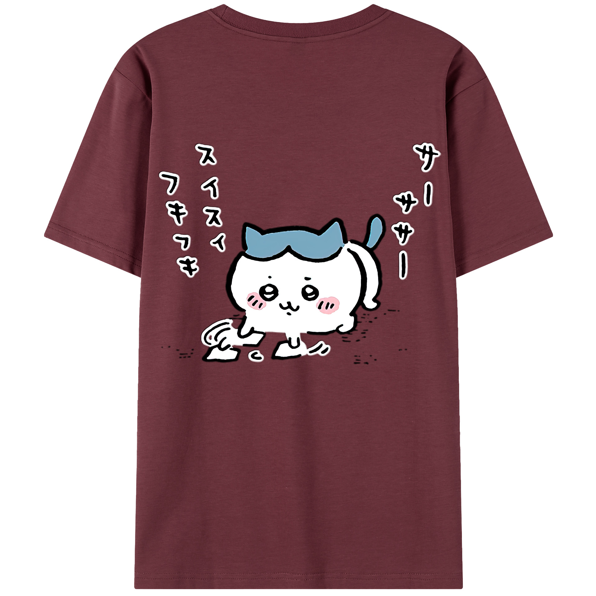 （画像用） ちいかわ ハチワレ Chii-kawa hachiware 綿100％半袖Tシャツ（背面プリント）